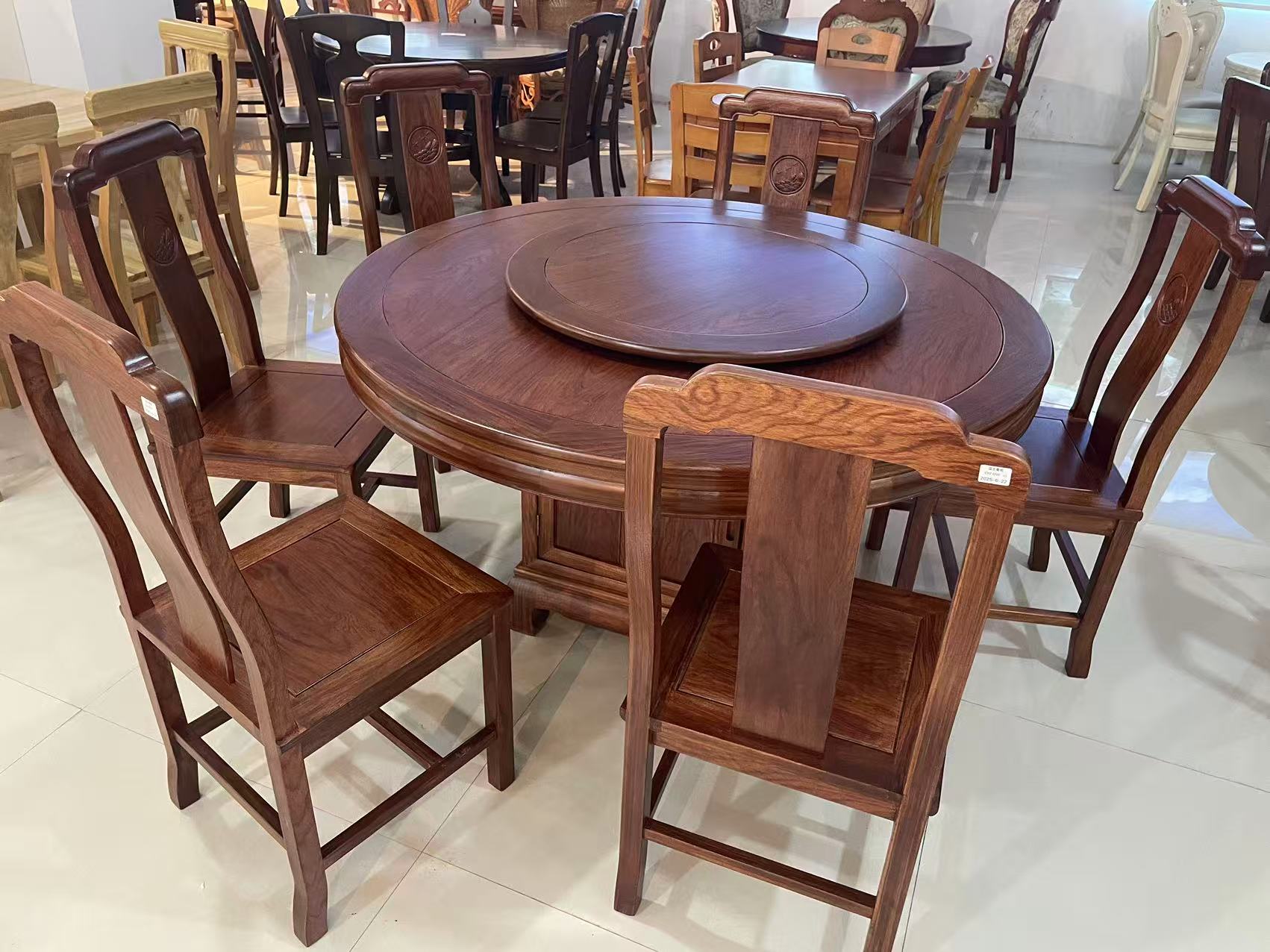 Wooden round dining table